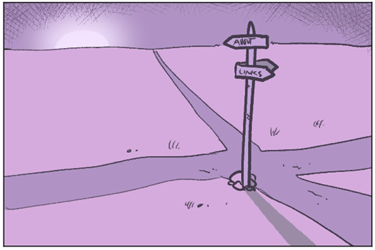 an illustration of diverging paths ahead for you...